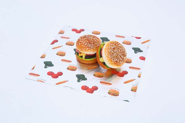 Accept Custom Food Grade Printed Take Away Aluminium Foil Paper For Burger